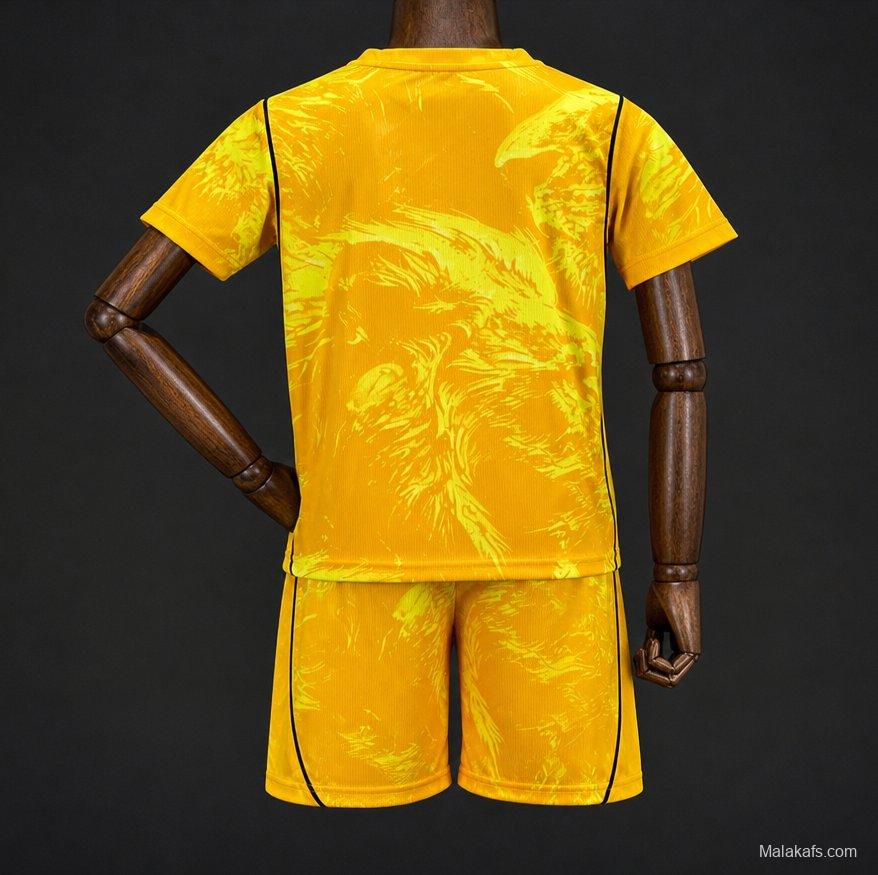 2026 Kids England Yellow Goalkeeper Jersey