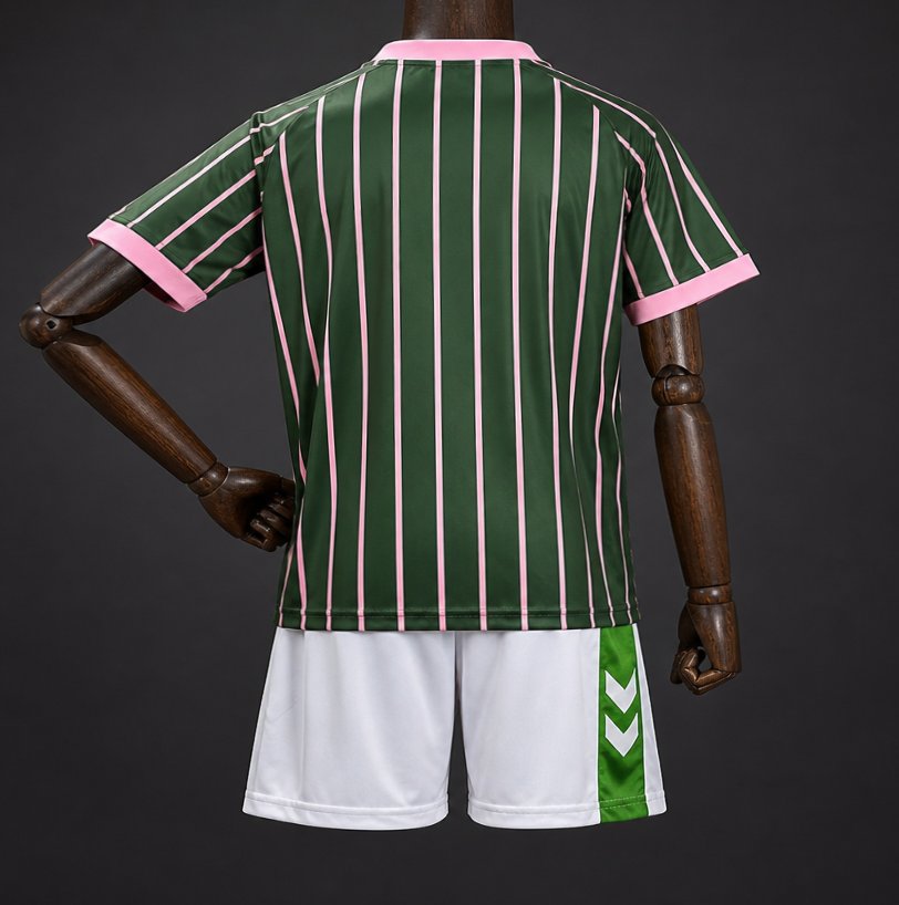 26/27 Kids Real Betis Balompié Dark Forest Green with Pink Pinstripe  Polo Collar Special Edition Jersey