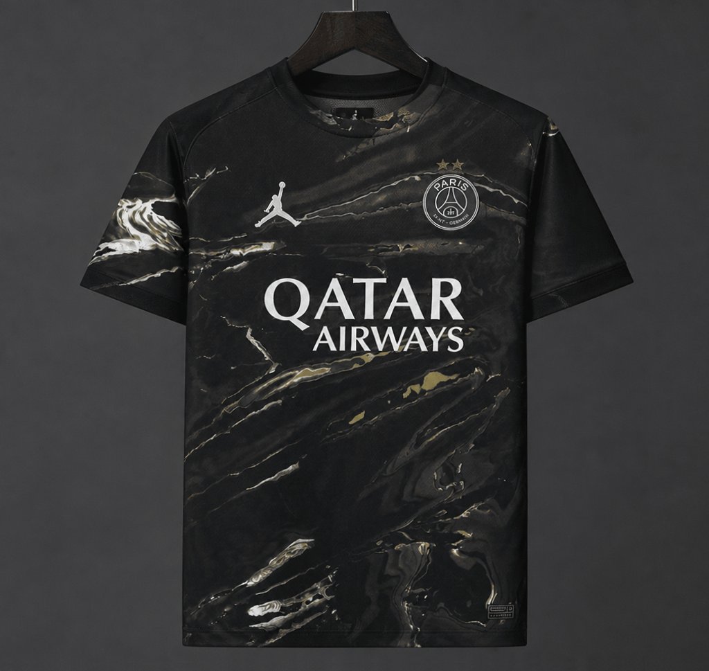 2 Stars 25/26 PSG × Jordan Brand Third Black Jersey With Champions of Europe 2026 Printing