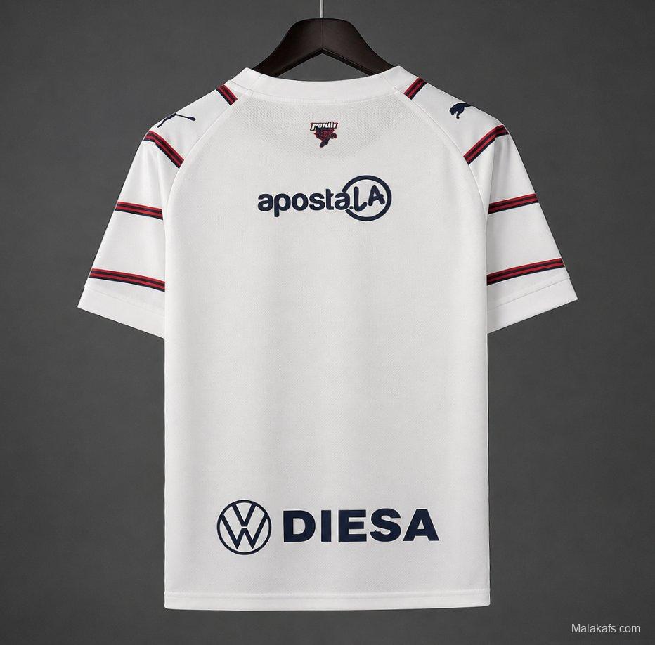 26/27 Cerro Porteño White with Red & Navy Stripes Jersey