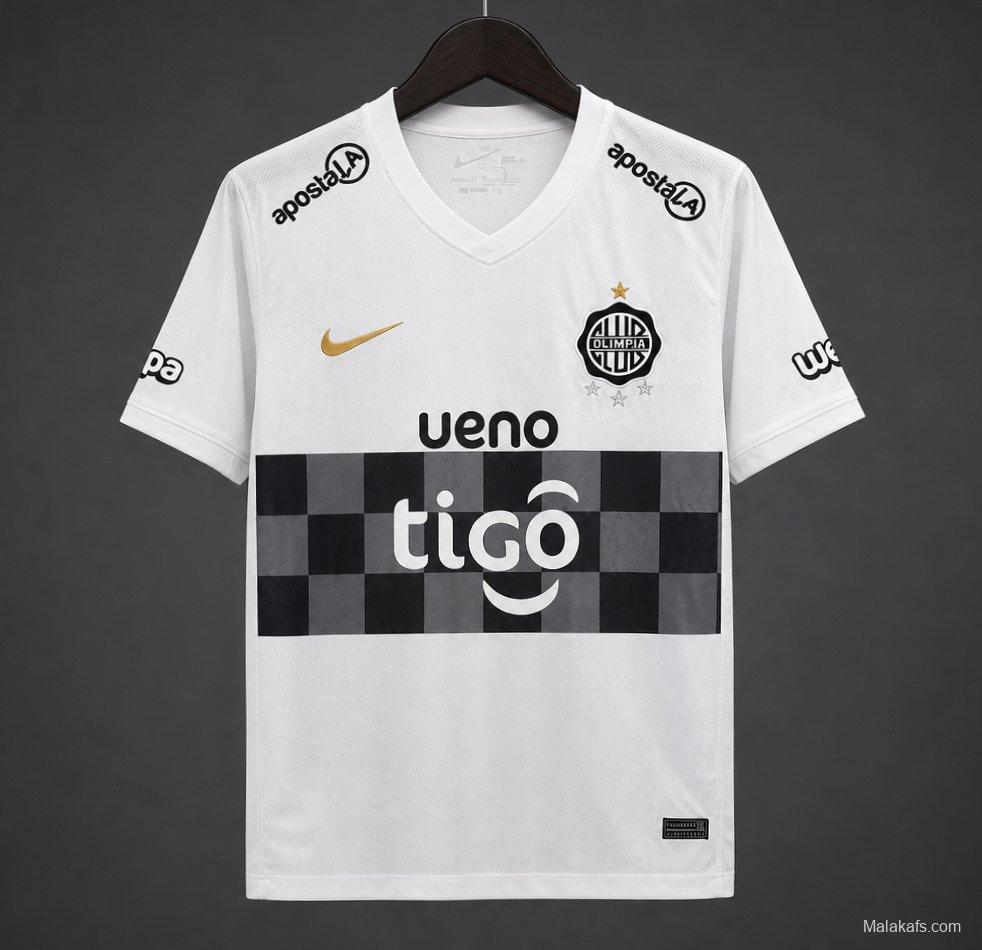26/27 Olimpia Home White with Black Checkered Panel Jersey