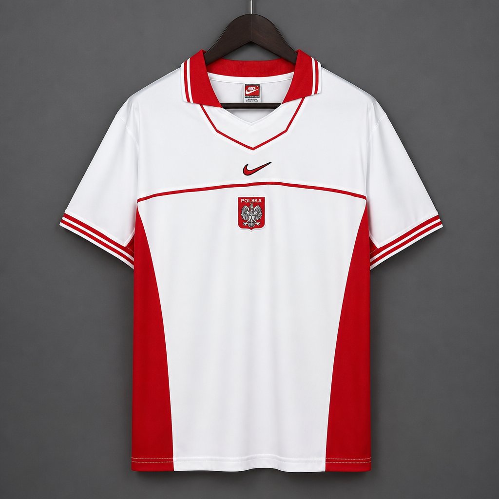 Retro 98/00 Poland White & Red Home Jersey