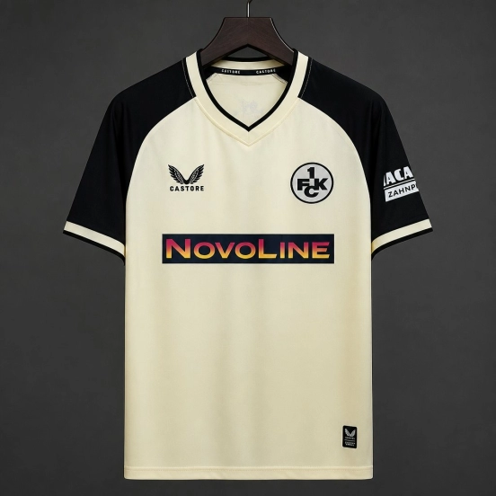 26/27 1. FC Kaiserslautern Cream with Black Sleeves Away Jersey