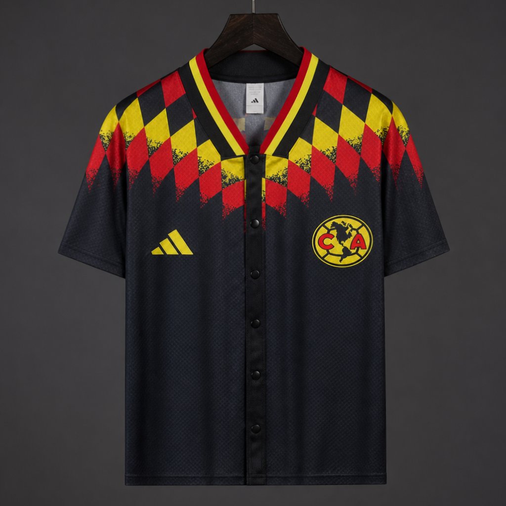 26/27 Club America MLB Style Baseball Black Jersey