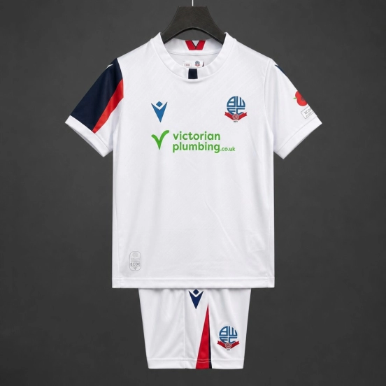 26/27 Kids Bolton Wanderers Home White  Jersey Kit