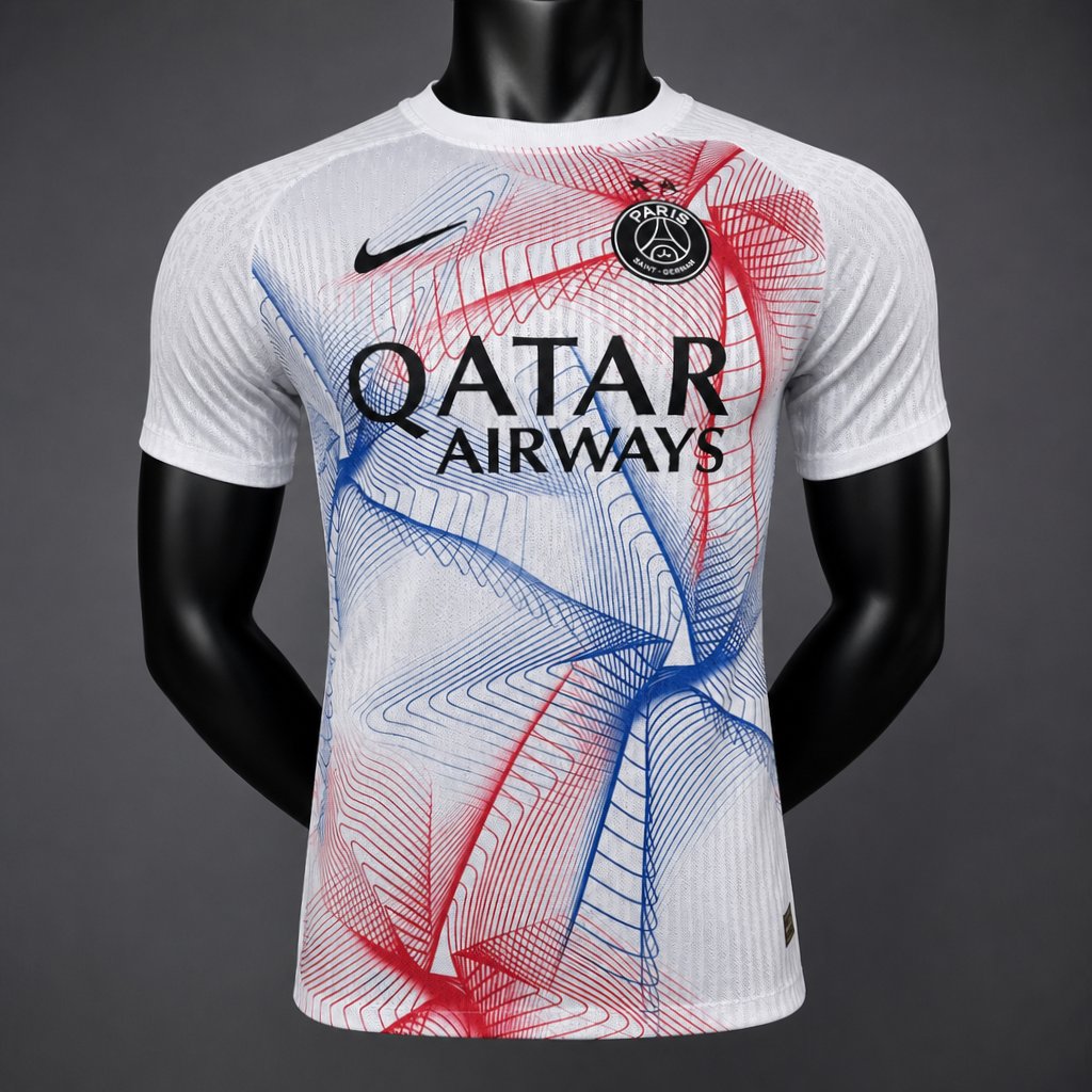 Player Version 26/27 PSG/Paris Saint-Germain Pre-Match White/Red/Blue Jersey